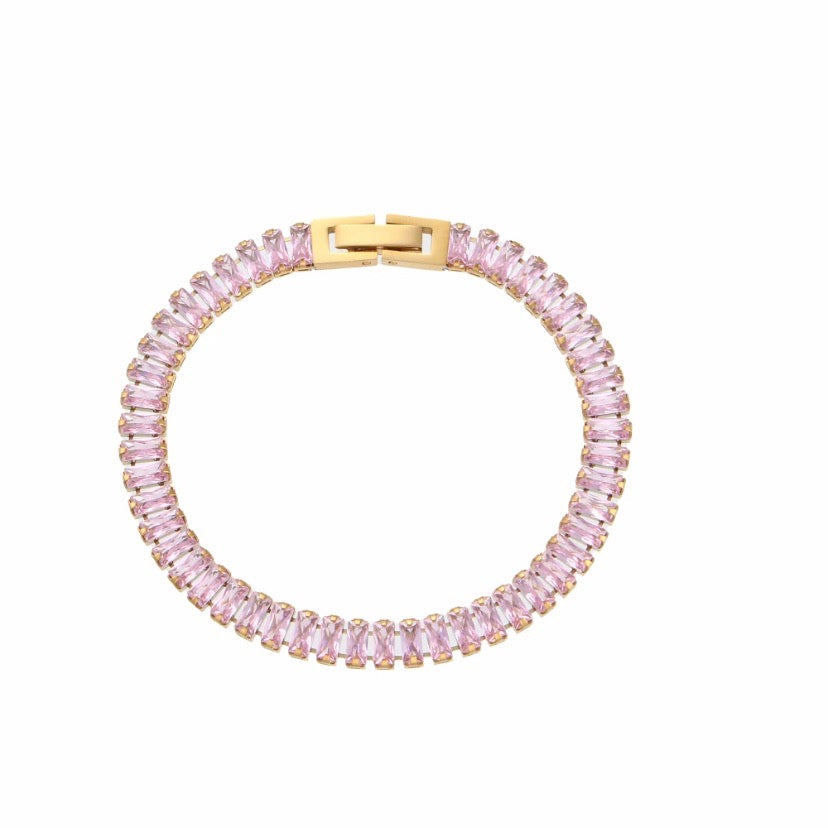 Modern Day Tennis Bracelet (Pink)